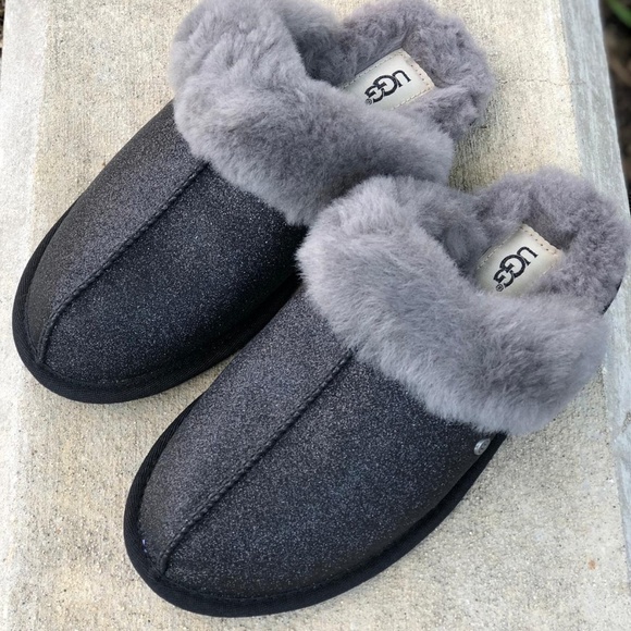 black sparkle ugg slippers